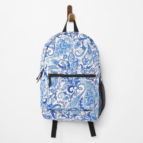 Item preview, Gorgeous Blue White Floral Paisley  Art Pattern designed and sold by LC Graphic Design Studio.