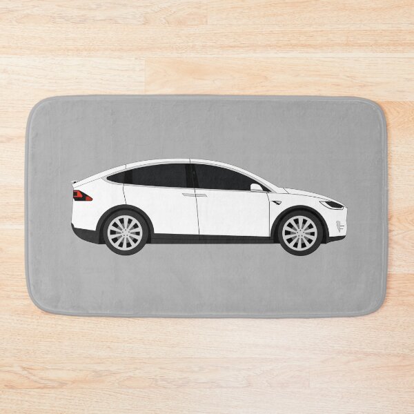 Item preview, Tesla Model X White Electric Car Graphic Design designed and sold by RedBubbleBath.