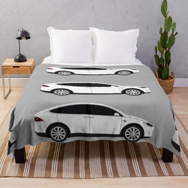 Item preview, Tesla Model X White Electric Car Graphic Design designed and sold by RedBubbleBath.