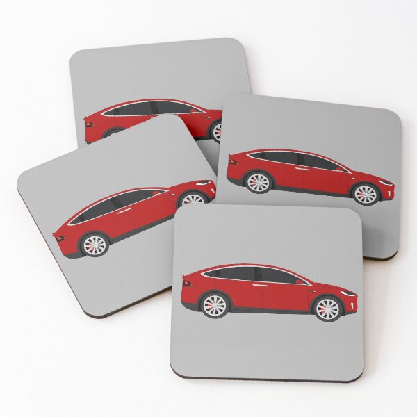 Item preview, Tesla Model X Performance Red Electric Car Graphic Design designed and sold by RedBubbleBath.