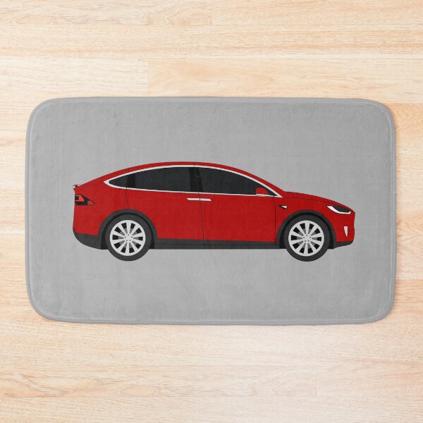 Item preview, Tesla Model X Red Electric Car Graphic Design designed and sold by RedBubbleBath.
