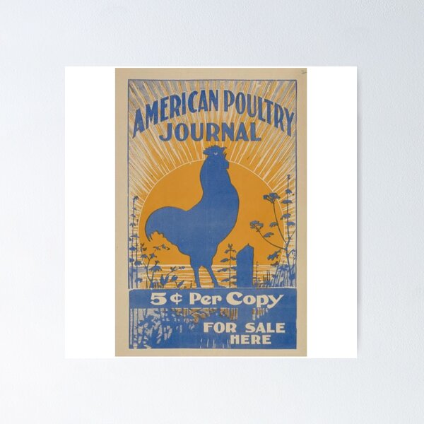 Vista previa del artículo con la obra «Cartel de pollo vintage», diseñado y vendido por ApiStore.