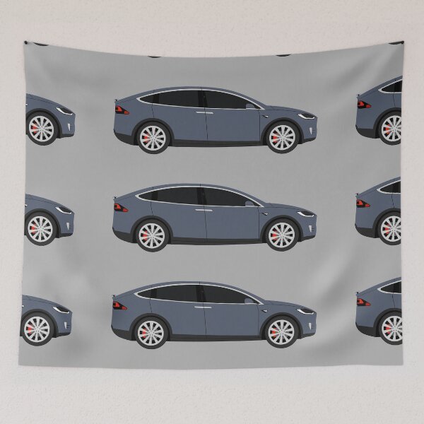 Item preview, Tesla Model X Performance Grey Electric Car Graphic Design designed and sold by RedBubbleBath.