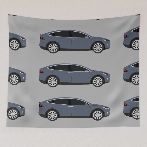Item preview, Tesla Model X Grey Electric Car Graphic Design designed and sold by RedBubbleBath.