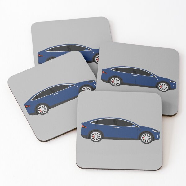 Item preview, Tesla Model X Performance Blue Electric Car Graphic Design designed and sold by RedBubbleBath.