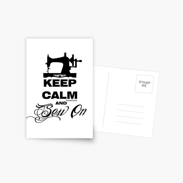 Keep Calm and Sew On Postcard
