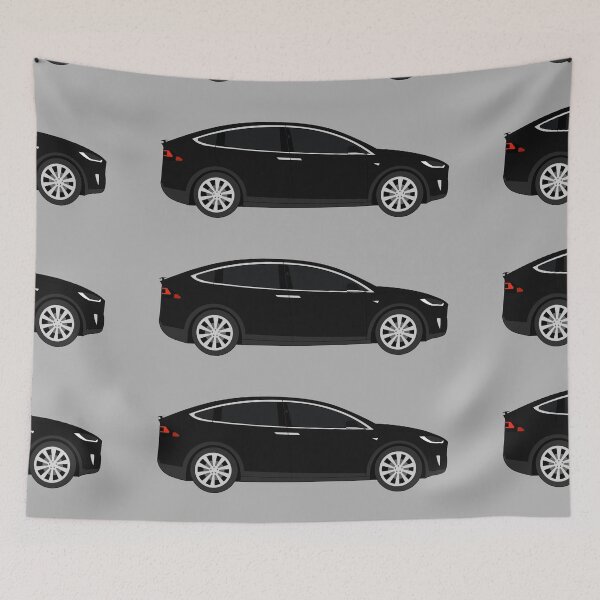 Item preview, Tesla Model X Black Electric Car Graphic Design designed and sold by RedBubbleBath.