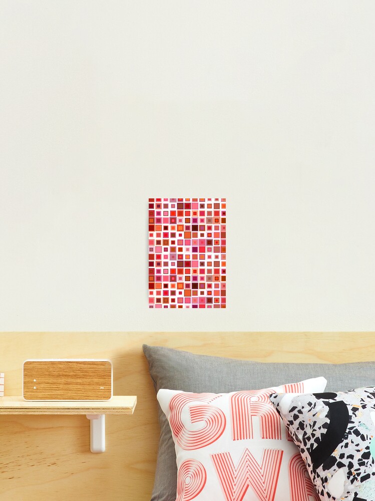 Thumbnail 2 of 3, Photographic Print, Small Colorful Square Pattern designed and sold by SwePattern.