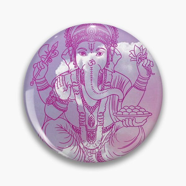 Item preview, Hindu god ganesha elephant line drawing vector illustration, color, asian spiritual symbol, oriental wisdom, yoga, om, aum designed and sold by Mariuki Flow.