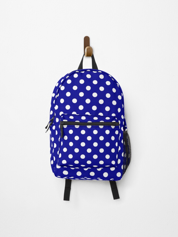 BACKPACK WHITE POLKA DOTS ON BLUE Backpack