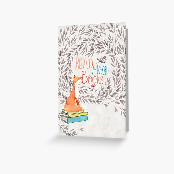 Read More Books - Fox Greeting Card
