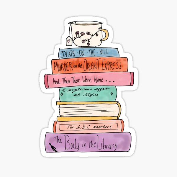 Agatha Christie book stack Sticker
