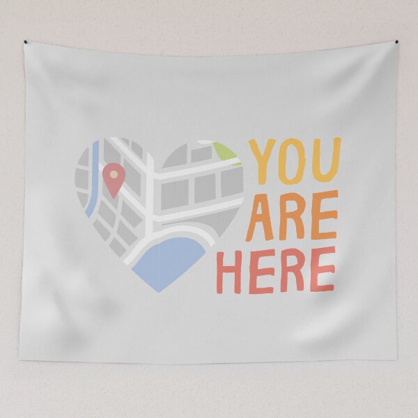 Item preview, You are here, heart navigation map designed and sold by windcolors.