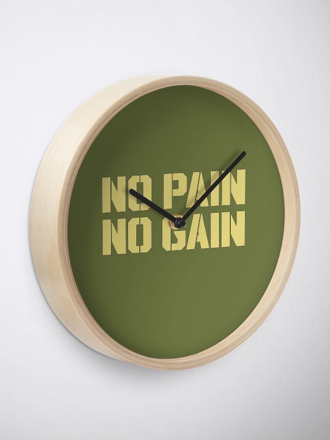 Thumbnail 1 of 4, Clock, NO PAIN NO GAIN designed and sold by T-paw.