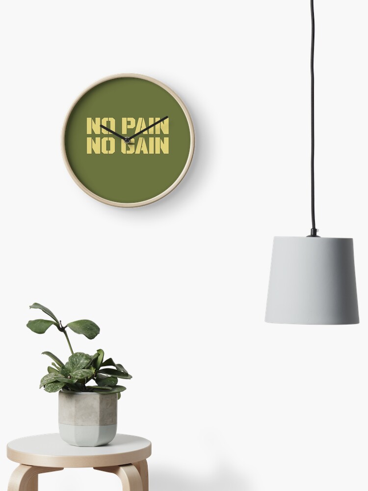 Thumbnail 2 of 4, Clock, NO PAIN NO GAIN designed and sold by T-paw.