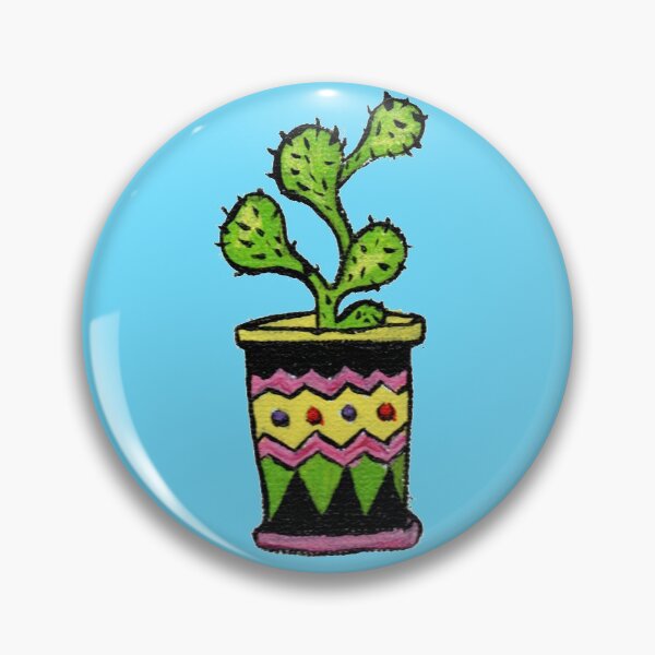 Item preview, Green cactus in pot with ornaments designed and sold by SelinaFloca.