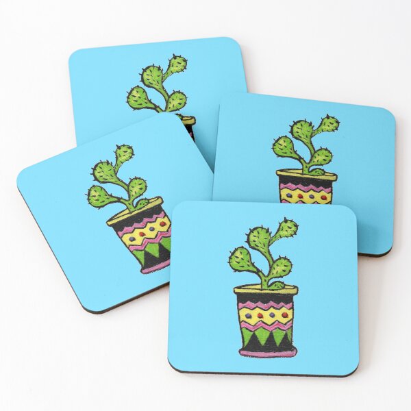 Item preview, Green cactus in pot with ornaments designed and sold by SelinaFloca.