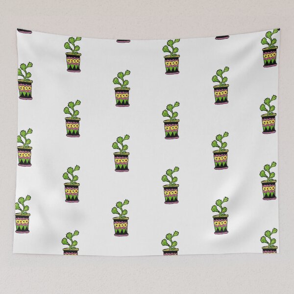 Item preview, Green cactus in pot with ornaments designed and sold by SelinaFloca.