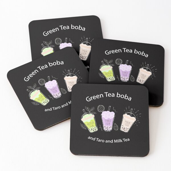 Item preview, green tea boba and taro and milk tea designed and sold by snookyking.
