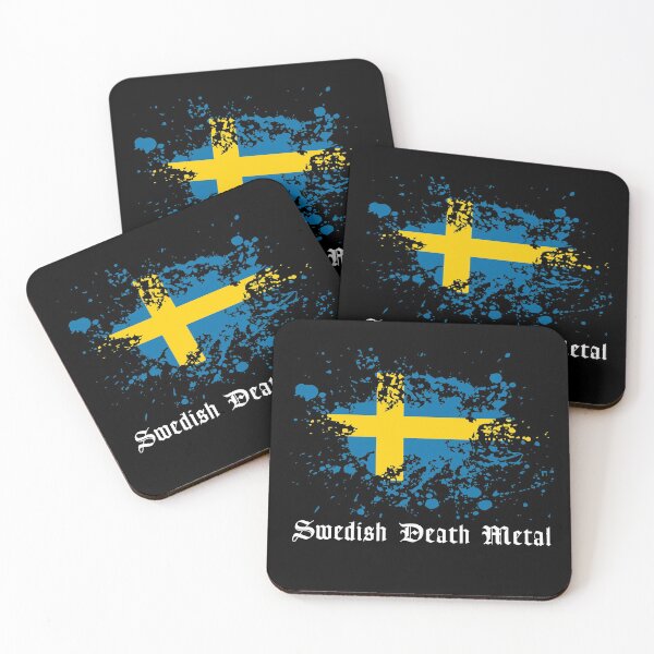 Item preview, Swedish Death Metal Band Black Heavy Sweden Flag designed and sold by MetalApocalypse.