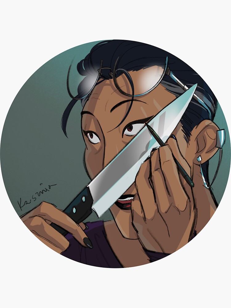 "Knife eyeliner meme (Peter Nureyev fan art)" Sticker for Sale by