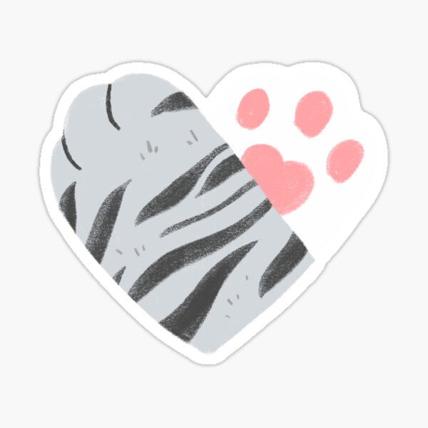 We're Purrfect Together Cat Heart Paws Sticker