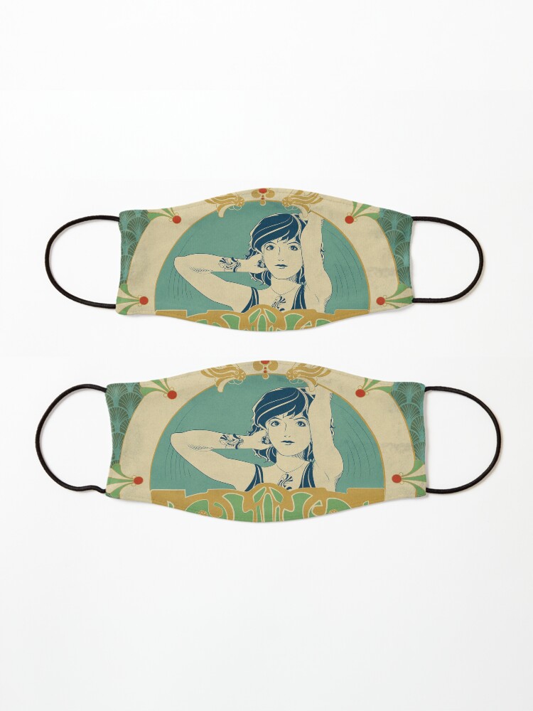Masque ''Parure Poisson bleu - Illustration Art Nouveau' : autre vue