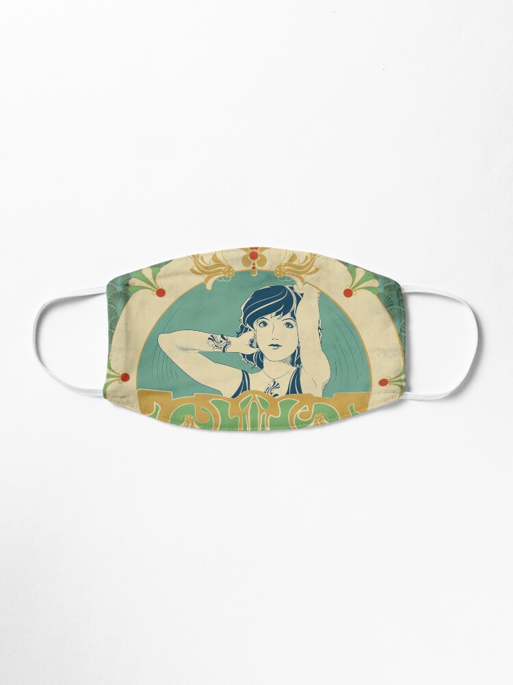 Masque ''Parure Poisson bleu - Illustration Art Nouveau' : autre vue