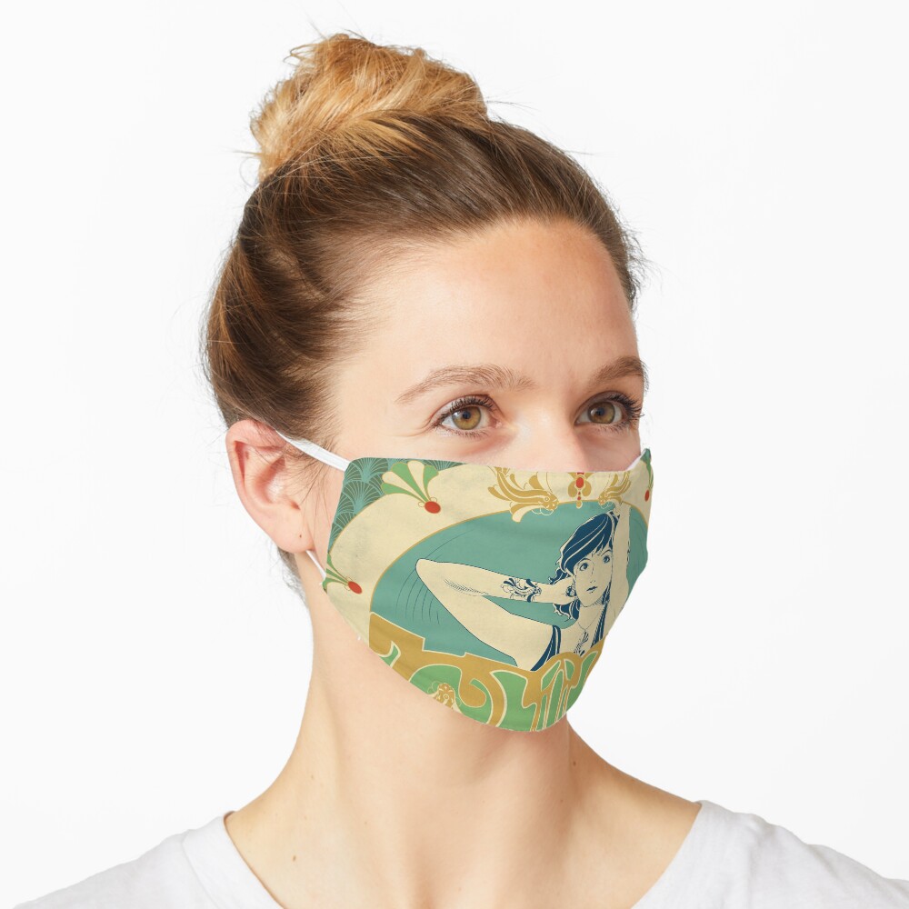 Masque « Parure Poisson bleu - Illustration Art Nouveau»