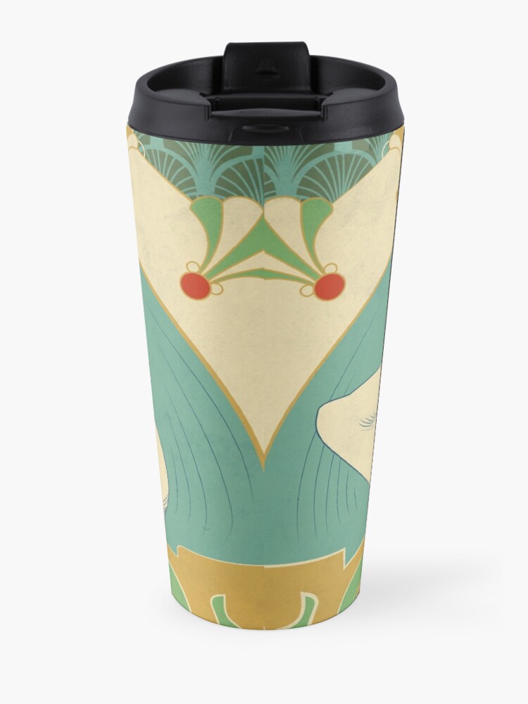 Mug isotherme ''Parure Poisson bleu - Illustration Art Nouveau' : autre vue