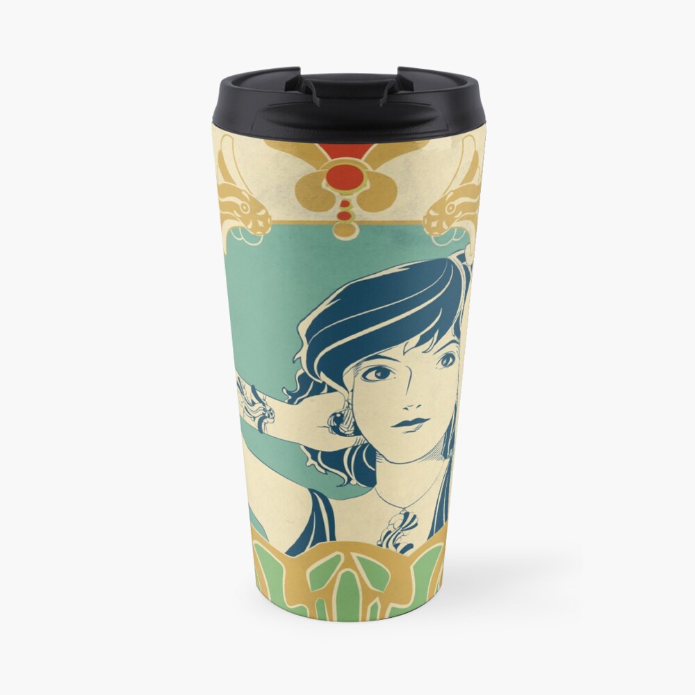 Mug isotherme « Parure Poisson bleu - Illustration Art Nouveau»