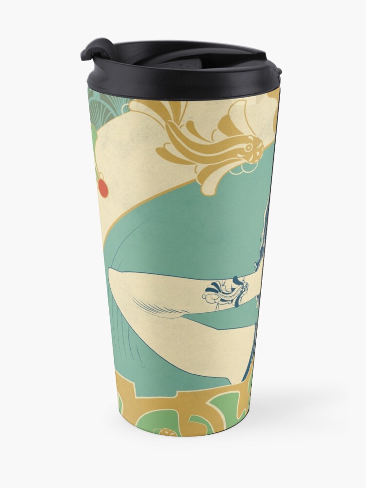 Mug isotherme ''Parure Poisson bleu - Illustration Art Nouveau' : autre vue