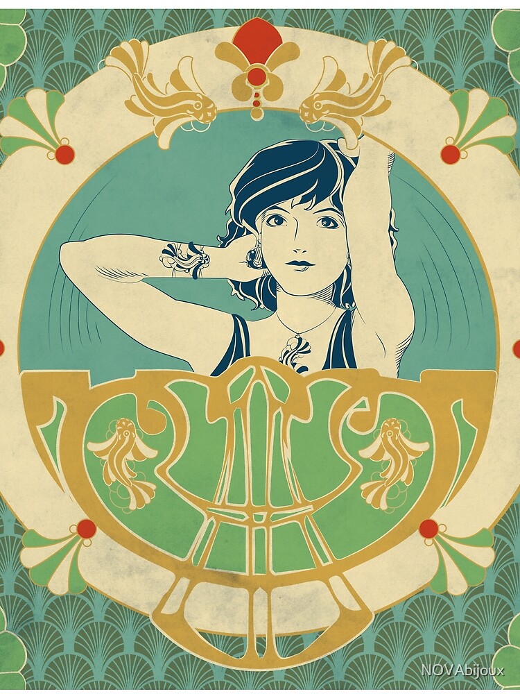 « Parure Poisson bleu - Illustration Art Nouveau » par NOVAbijoux