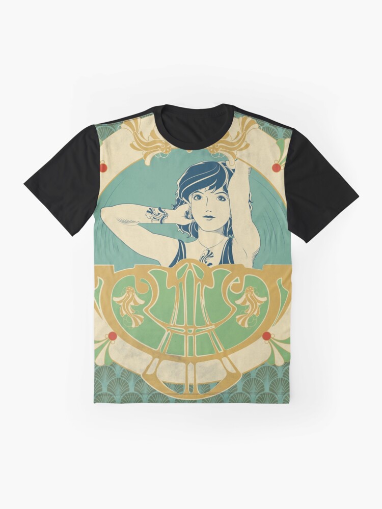 T-shirt graphique ''Parure Poisson bleu - Illustration Art Nouveau' : autre vue