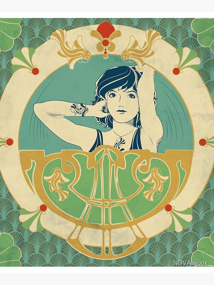 « Parure Poisson bleu - Illustration Art Nouveau » par NOVAbijoux