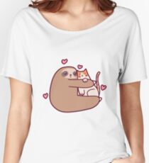 Sloth Loves Cat Women's Relaxed Fit T-Shirt