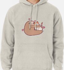 Sloth Loves Cat Pullover Hoodie