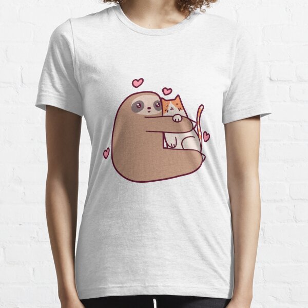 Sloth Loves Cat Essential T-Shirt