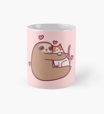 Faultier liebt Katze Tasse