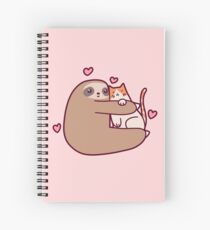 Sloth Loves Cat Spiral Notebook