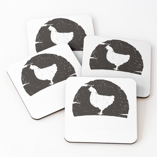 Item preview, chicken animal art vintage sunset designed and sold by alaechamlal.