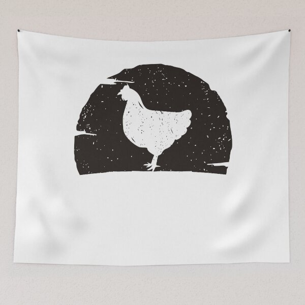 Item preview, chicken animal art vintage sunset designed and sold by alaechamlal.