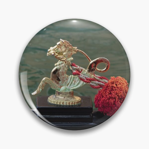 Item preview, Venetian Gondola Seahorse - Gleaming Bronze Ornament and Red Pompoms designed and sold by Georgia Mizuleva.