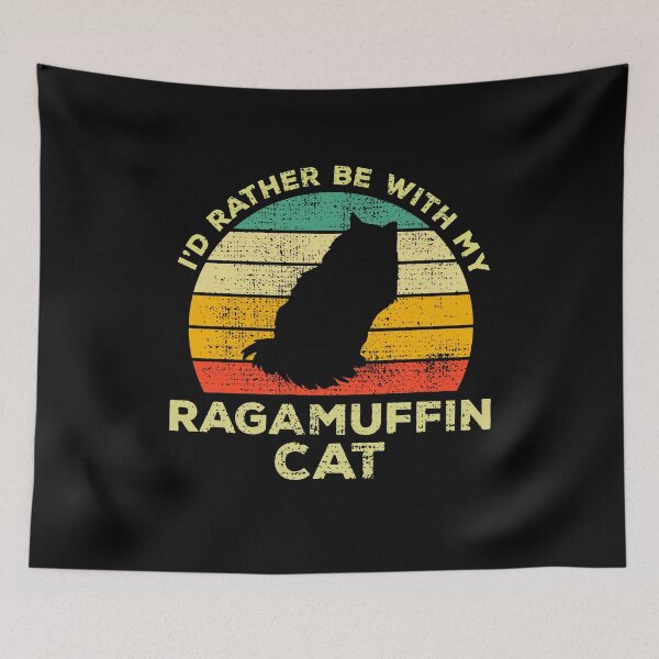 Item preview, I’d Rather Be With My Ragamuffin Cat Vintage Gift For Ragamuffin Owners designed and sold by JokeGysen.