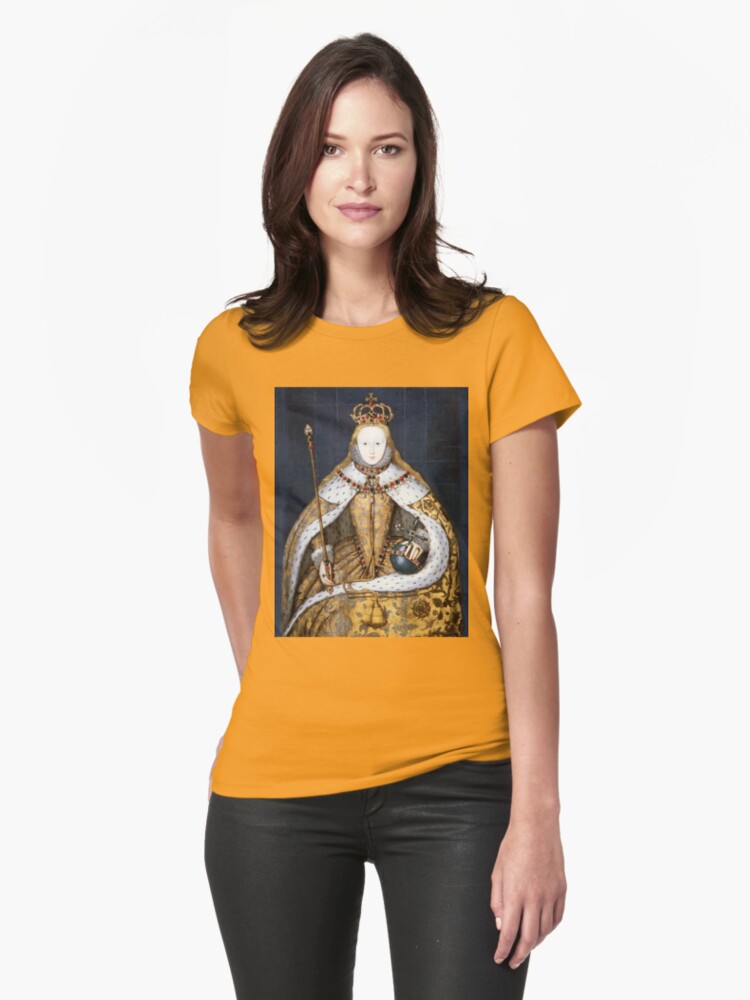 Thumbnail 1 of 3, Fitted T-Shirt, Elizabeth I Coronation Portrait designed and sold by Styled Vintage.