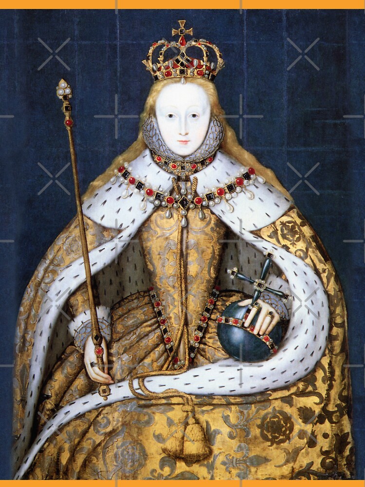 Thumbnail 3 of 3, Fitted T-Shirt, Elizabeth I Coronation Portrait designed and sold by Styled Vintage.