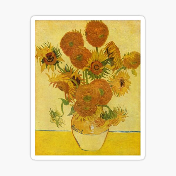 'Still Life with Sunflowers' by Vincent Van Gogh (Reproduction) Sticker