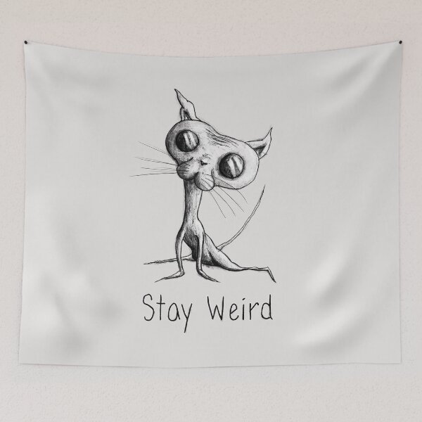 Item preview, Stay Weird Alien Cat - Transparent Back designed and sold by Chausters.