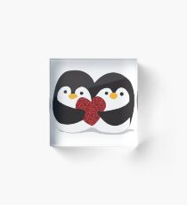 Penguin Love Acrylic Block