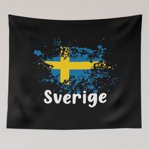 Item preview, Bandera sueca Suecia Negro Sverige designed and sold by MetalApocalypse.